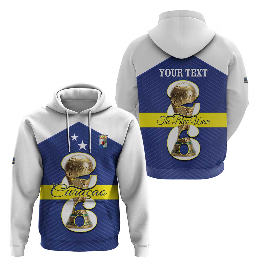 Personalized Curacao Football Hoodie 2026 The Blue Wave is Rising - Wonder Print Shop