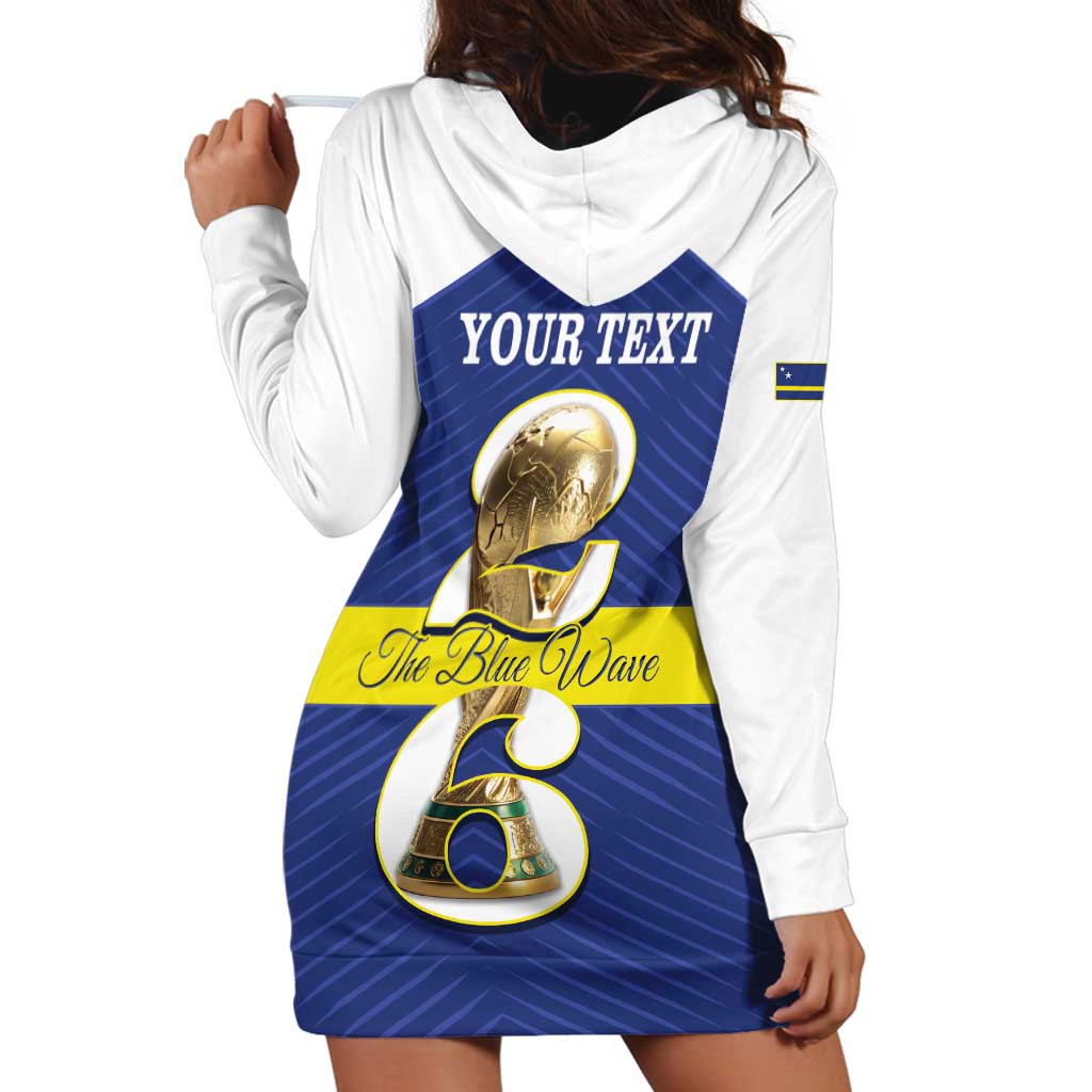 Personalized Curacao Football Hoodie Dress 2026 The Blue Wave is Rising - Wonder Print Shop