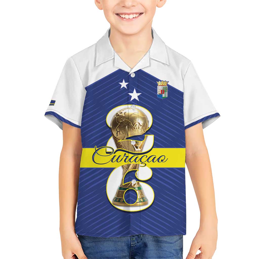 Personalized Curacao Football Kid Hawaiian Shirt 2026 The Blue Wave is Rising - Wonder Print Shop