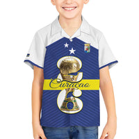 Personalized Curacao Football Kid Hawaiian Shirt 2026 The Blue Wave is Rising - Wonder Print Shop