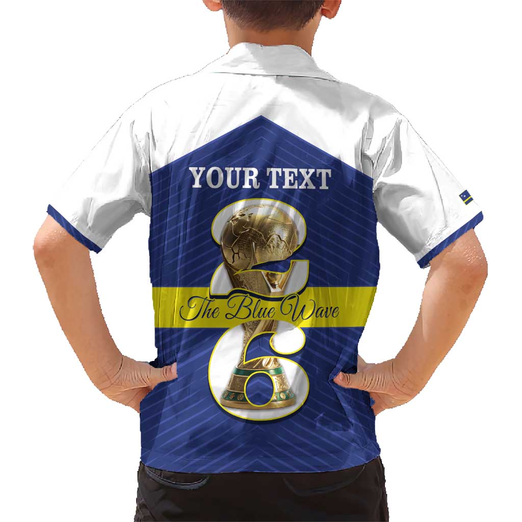 Personalized Curacao Football Kid Hawaiian Shirt 2026 The Blue Wave is Rising - Wonder Print Shop