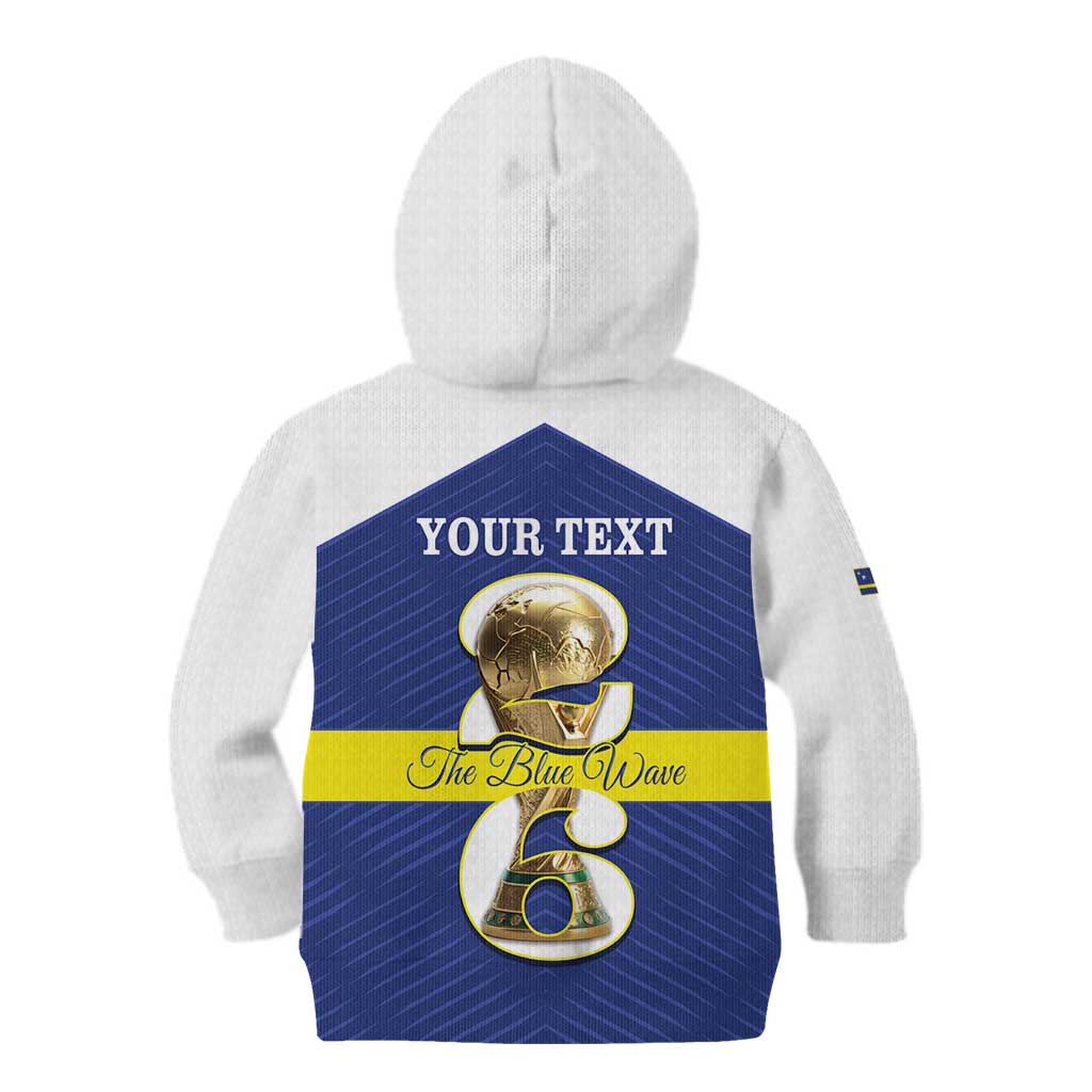 Personalized Curacao Football Kid Hoodie 2026 The Blue Wave is Rising - Wonder Print Shop