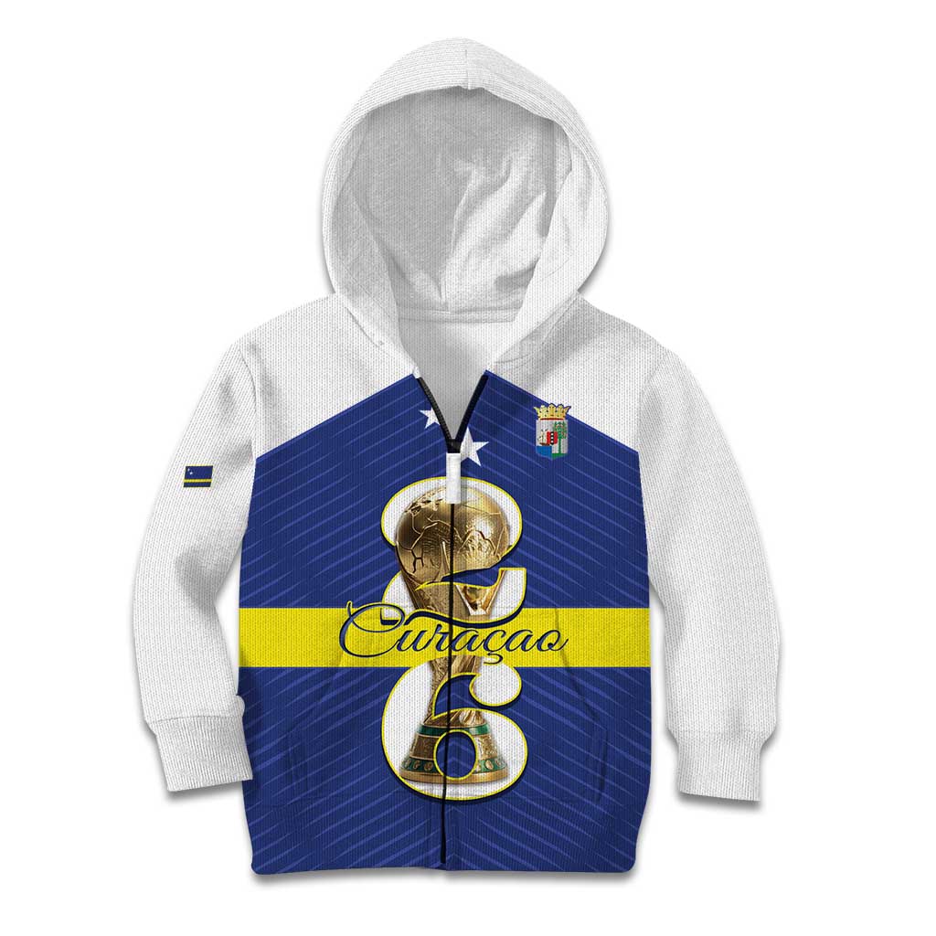 Personalized Curacao Football Kid Hoodie 2026 The Blue Wave is Rising - Wonder Print Shop