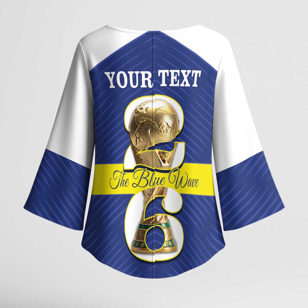 Personalized Curacao Football Kimono Sleeve Blouse 2026 The Blue Wave is Rising - Wonder Print Shop