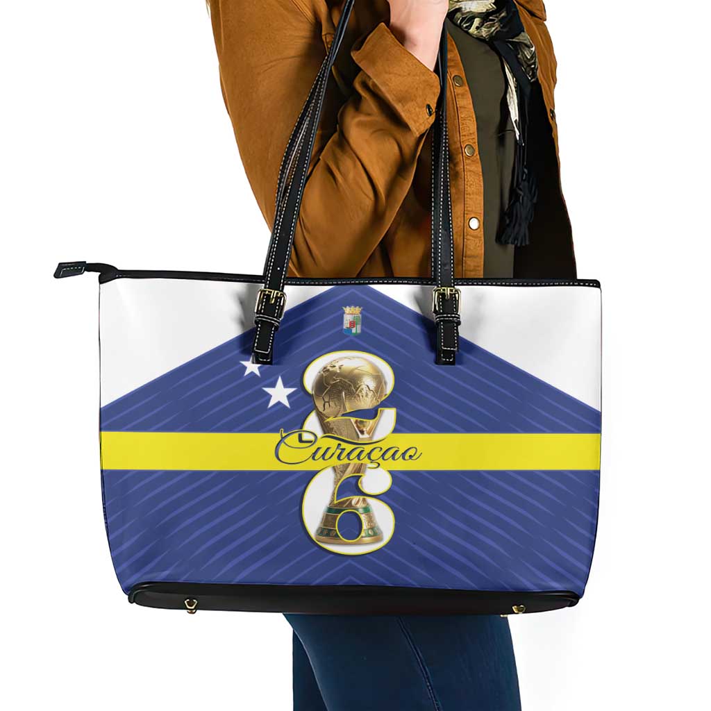 Curacao Football Leather Tote Bag 2026 The Blue Wave is Rising - Wonder Print Shop