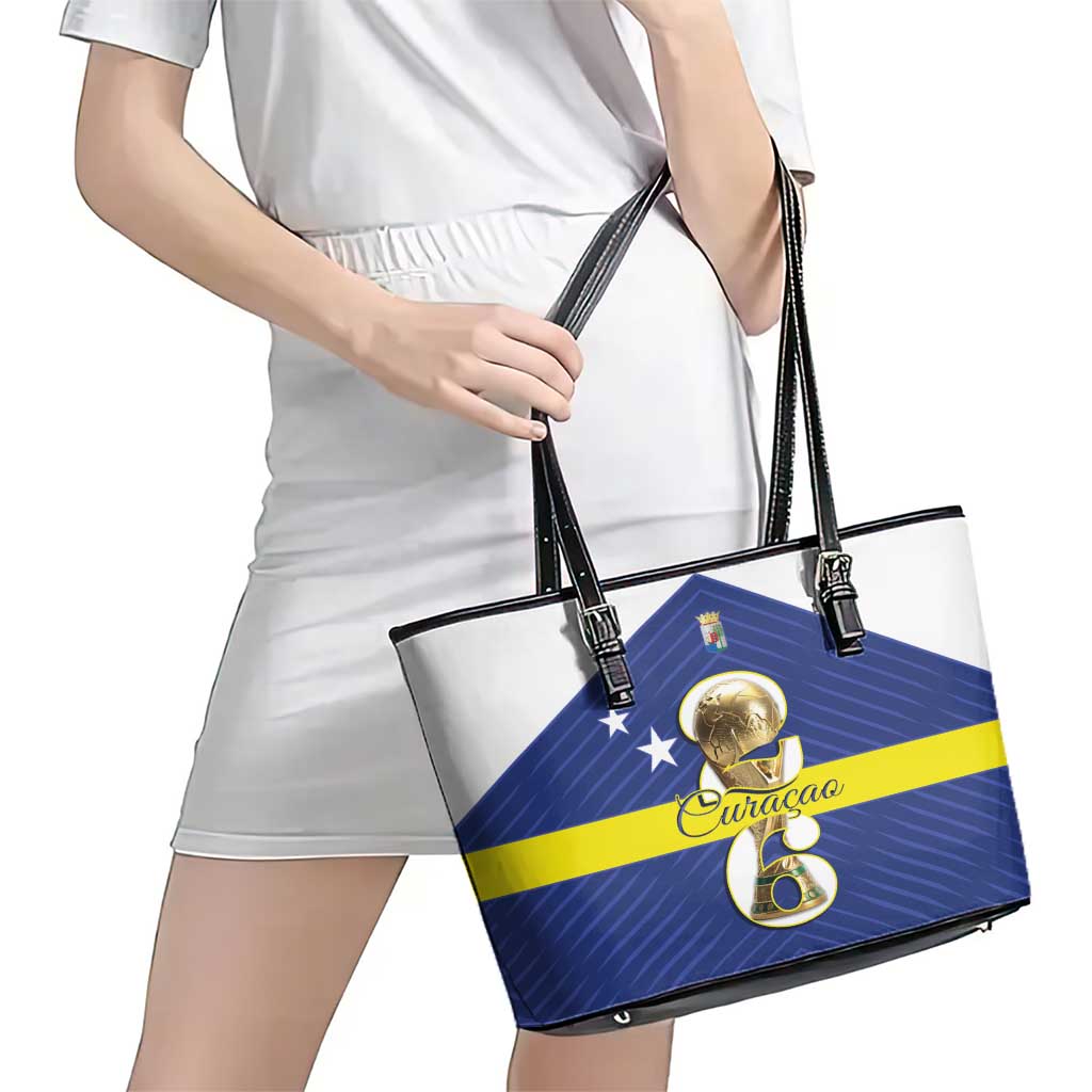 Curacao Football Leather Tote Bag 2026 The Blue Wave is Rising - Wonder Print Shop