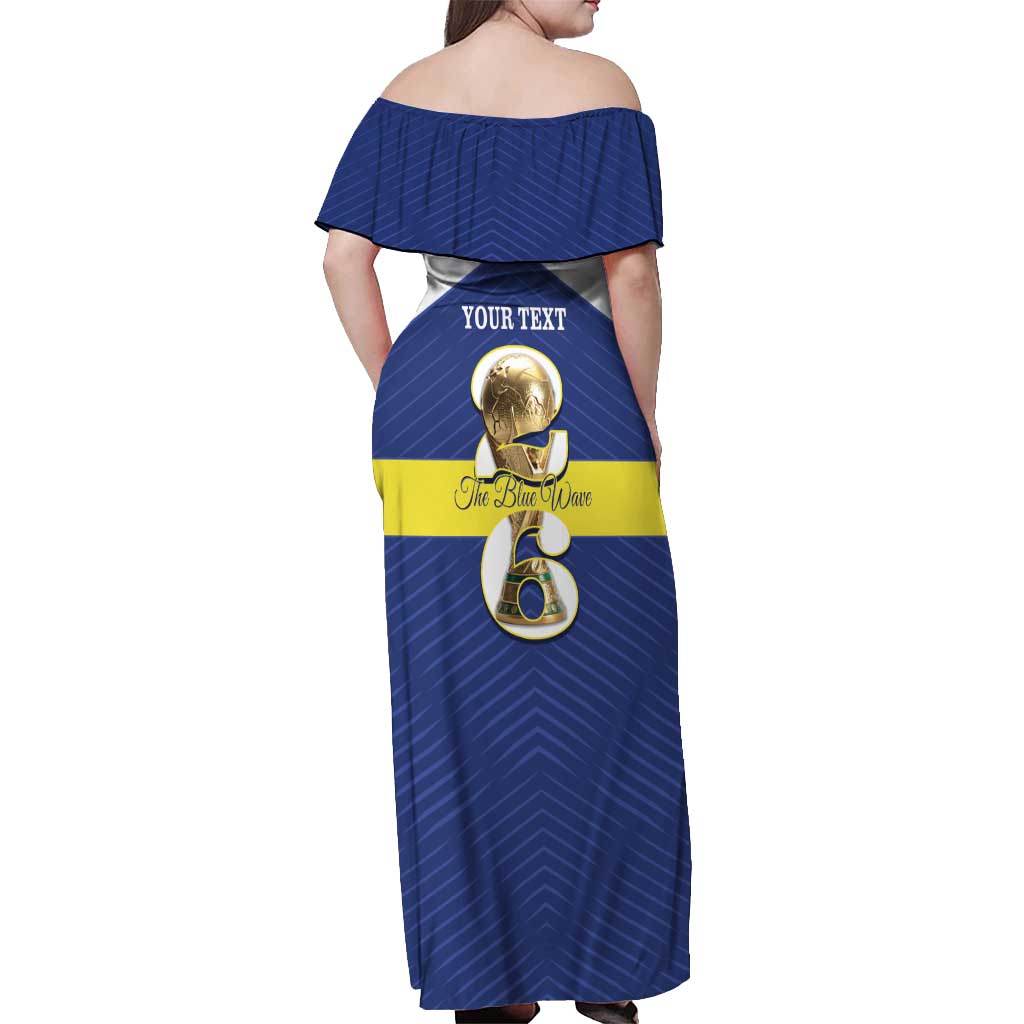 Personalized Curacao Football Off Shoulder Maxi Dress 2026 The Blue Wave is Rising - Wonder Print Shop