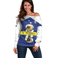 Personalized Curacao Football Off Shoulder Sweater 2026 The Blue Wave is Rising - Wonder Print Shop