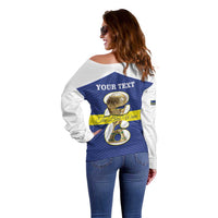 Personalized Curacao Football Off Shoulder Sweater 2026 The Blue Wave is Rising - Wonder Print Shop