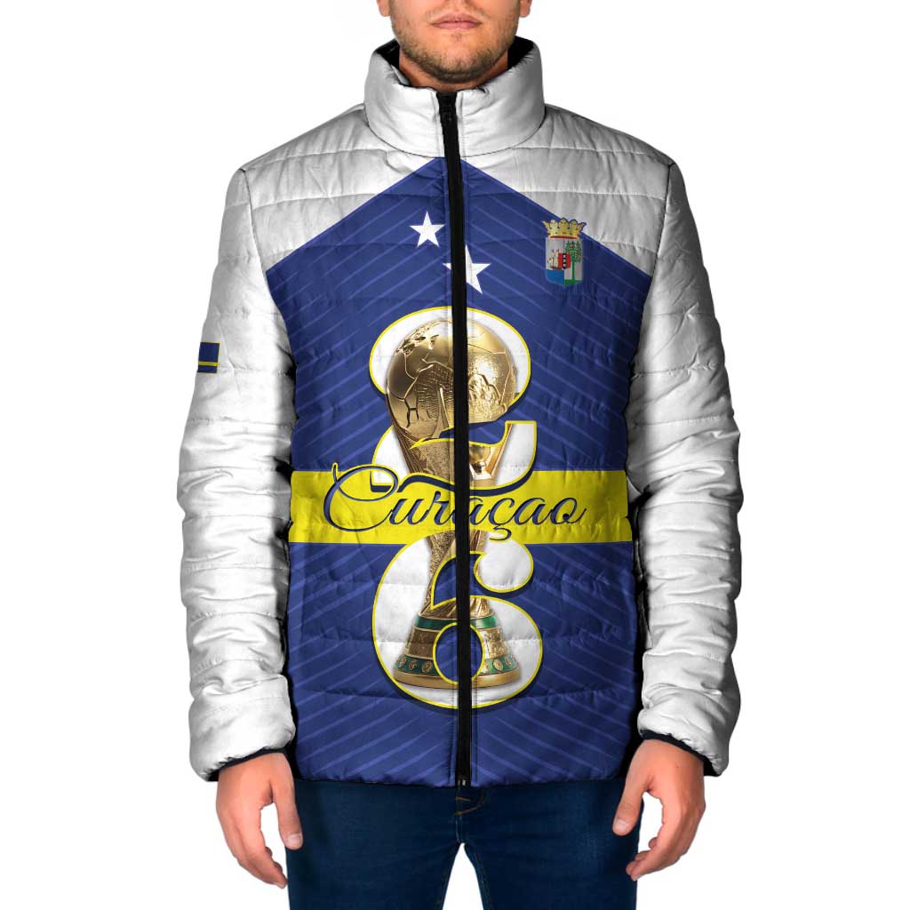 Personalized Curacao Football Padded Jacket 2026 The Blue Wave is Rising - Wonder Print Shop