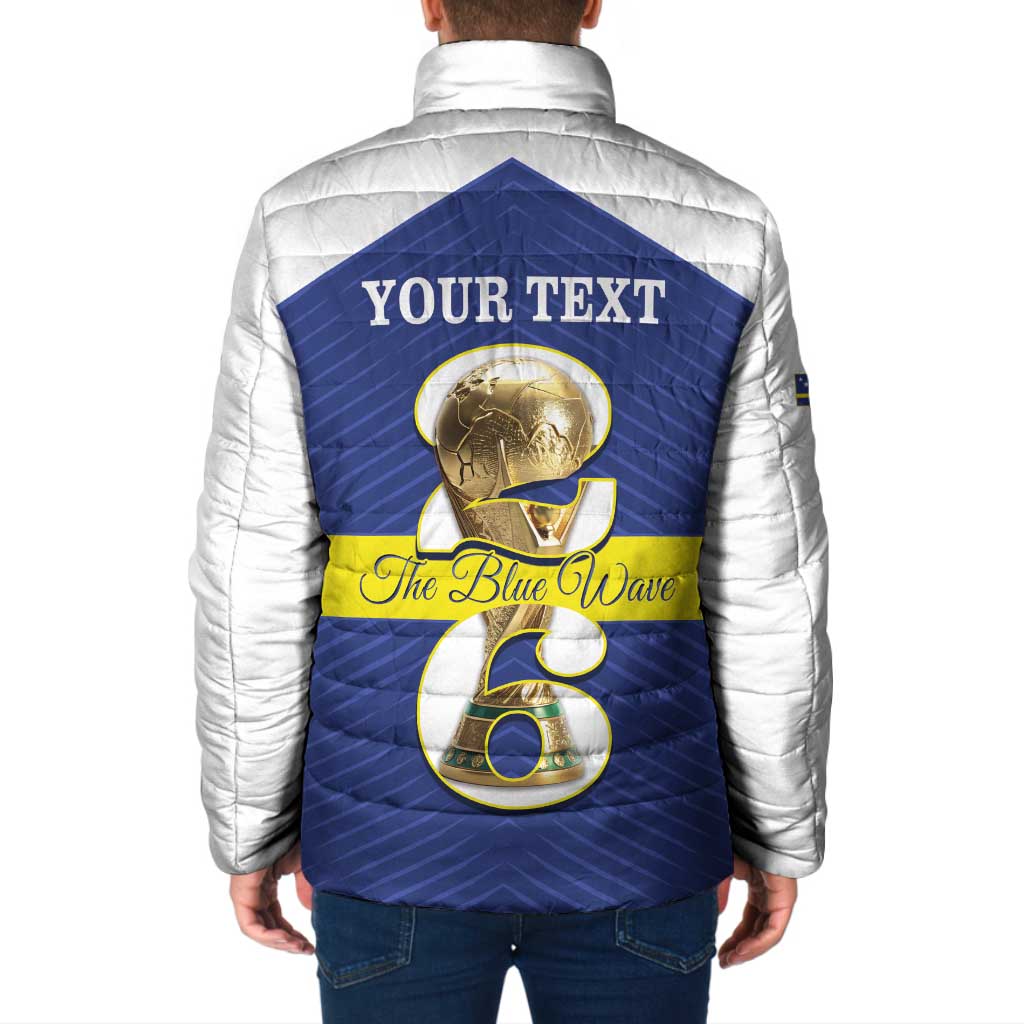 Personalized Curacao Football Padded Jacket 2026 The Blue Wave is Rising - Wonder Print Shop
