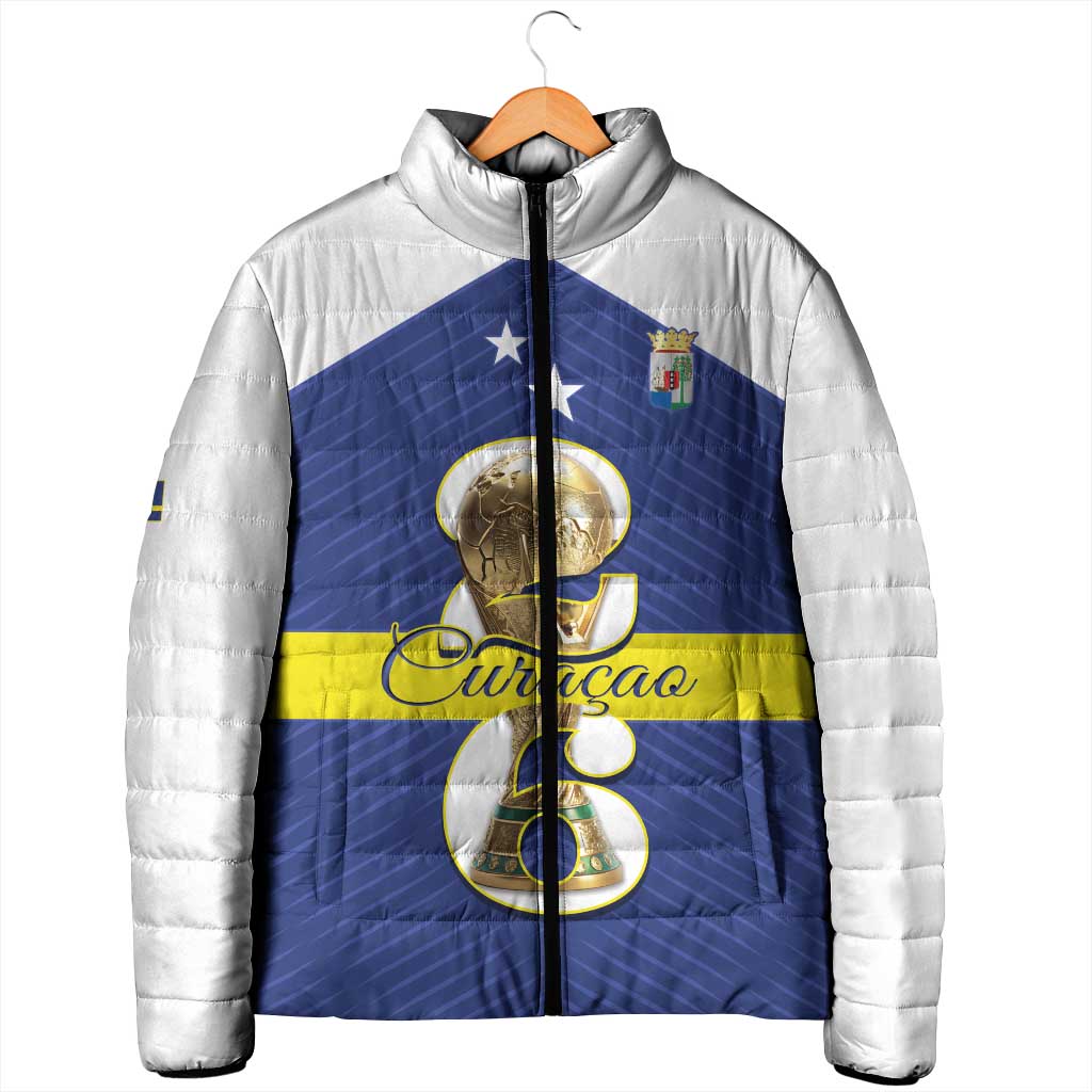 Personalized Curacao Football Padded Jacket 2026 The Blue Wave is Rising - Wonder Print Shop