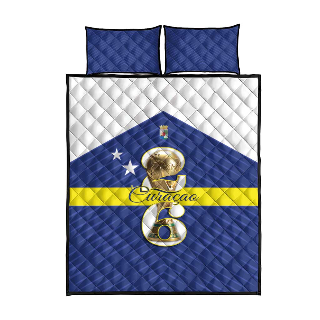 Curacao Football Quilt Bed Set 2026 The Blue Wave is Rising - Wonder Print Shop