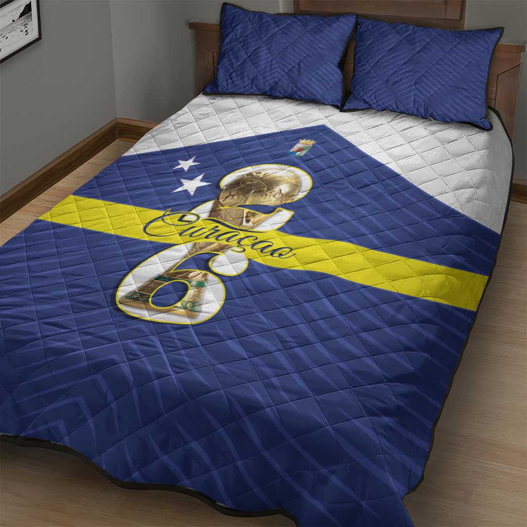 Curacao Football Quilt Bed Set 2026 The Blue Wave is Rising - Wonder Print Shop