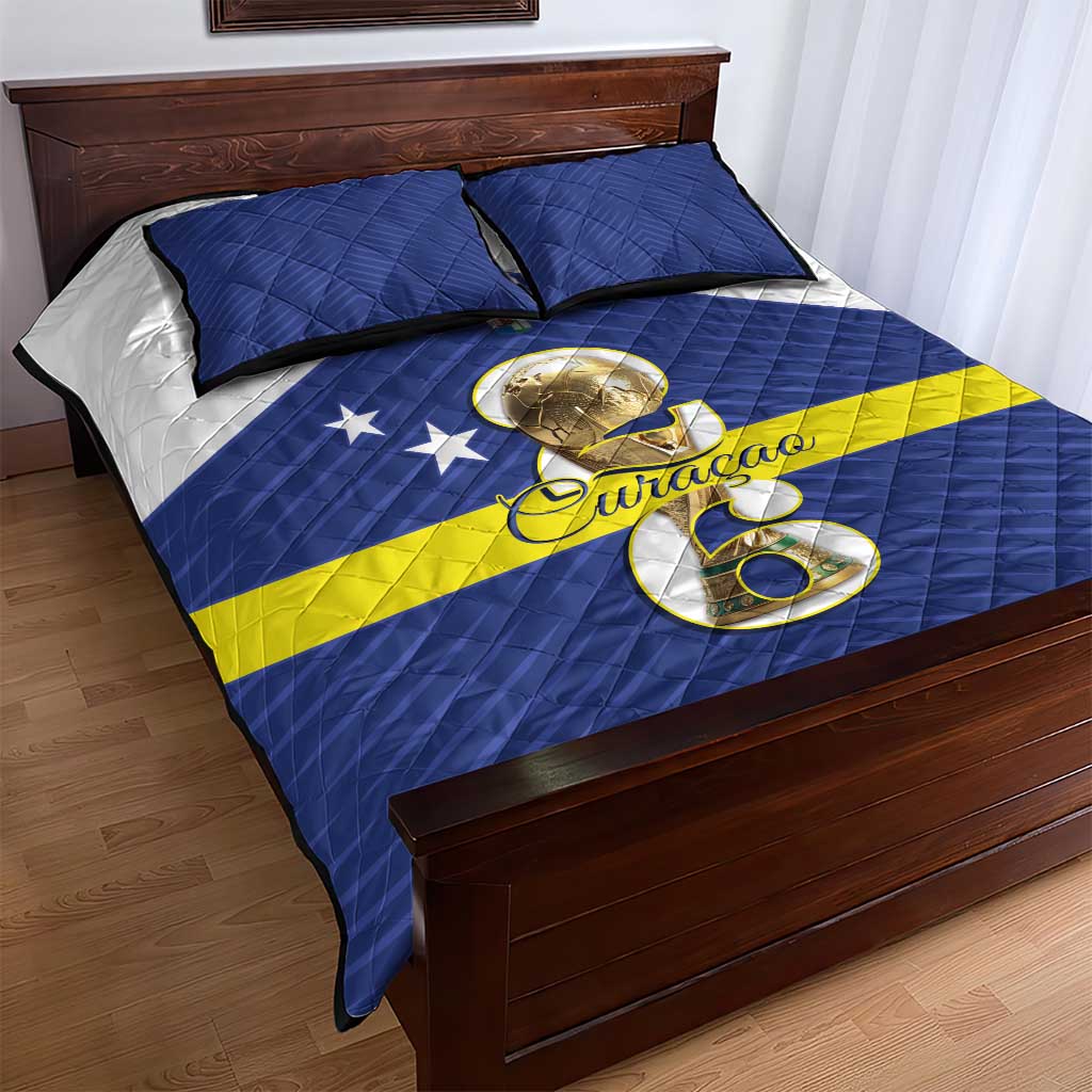 Curacao Football Quilt Bed Set 2026 The Blue Wave is Rising - Wonder Print Shop