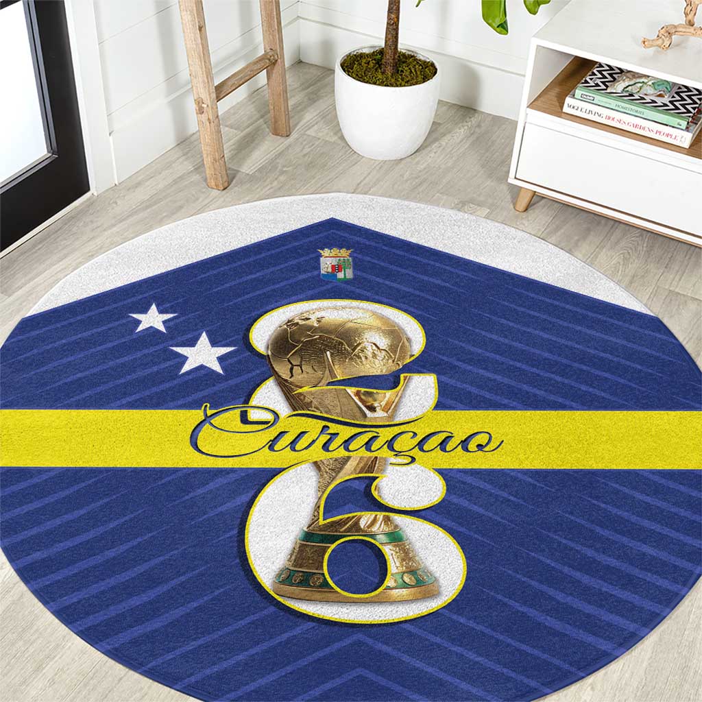 Curacao Football Round Carpet 2026 The Blue Wave is Rising - Wonder Print Shop