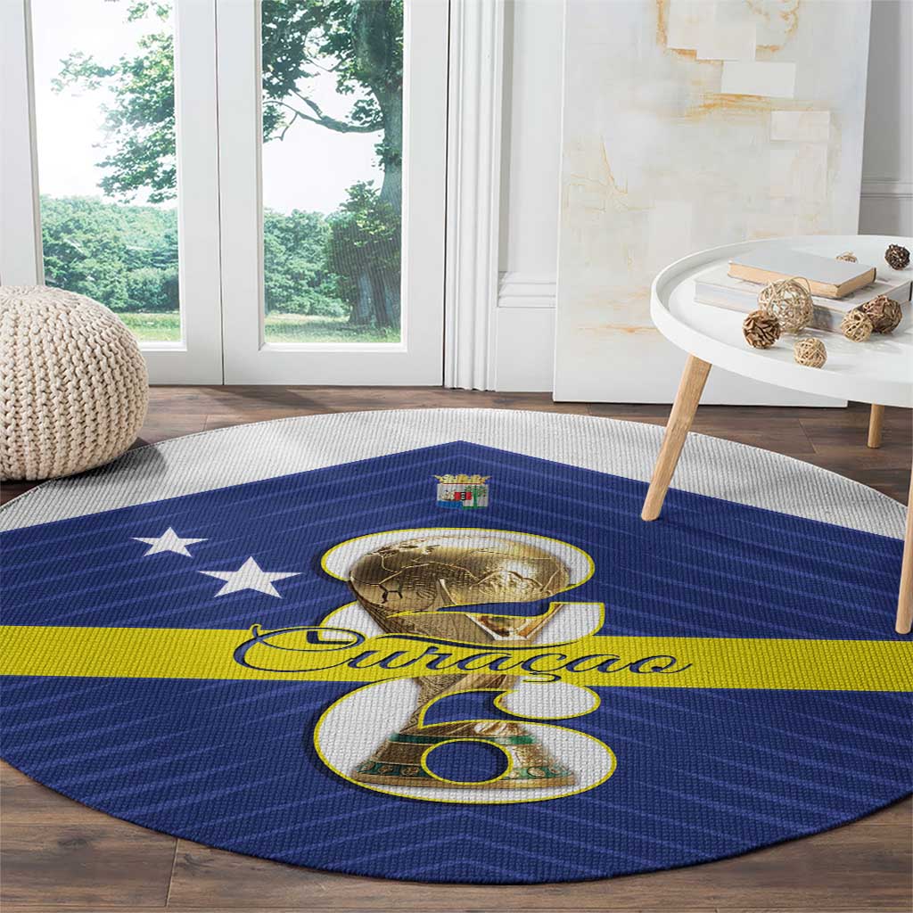 Curacao Football Round Carpet 2026 The Blue Wave is Rising - Wonder Print Shop