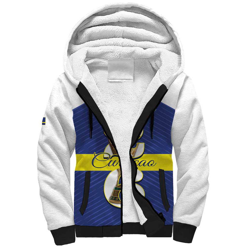 Personalized Curacao Football Sherpa Hoodie 2026 The Blue Wave is Rising - Wonder Print Shop