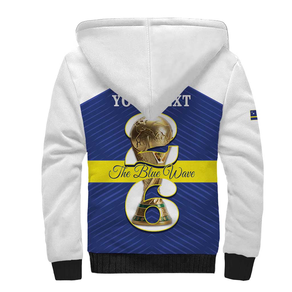 Personalized Curacao Football Sherpa Hoodie 2026 The Blue Wave is Rising - Wonder Print Shop