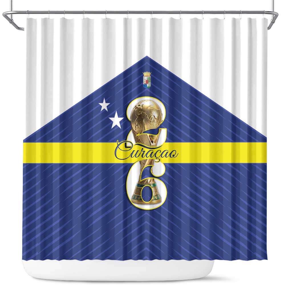 Curacao Football Shower Curtain 2026 The Blue Wave is Rising - Wonder Print Shop