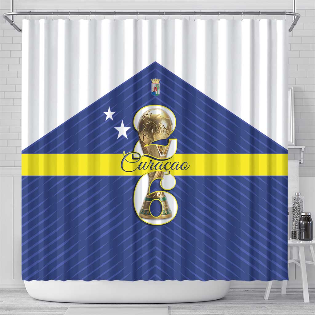 Curacao Football Shower Curtain 2026 The Blue Wave is Rising - Wonder Print Shop