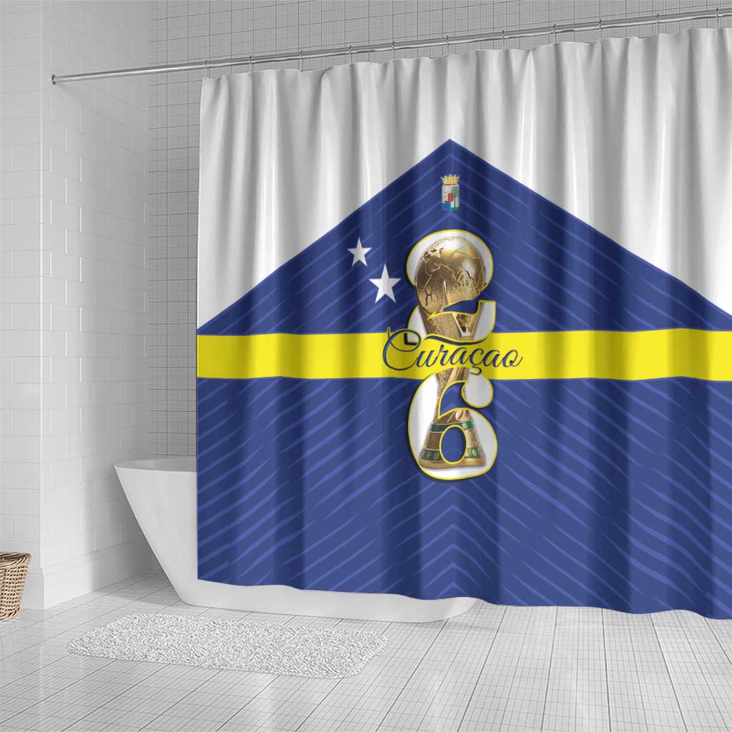 Curacao Football Shower Curtain 2026 The Blue Wave is Rising - Wonder Print Shop