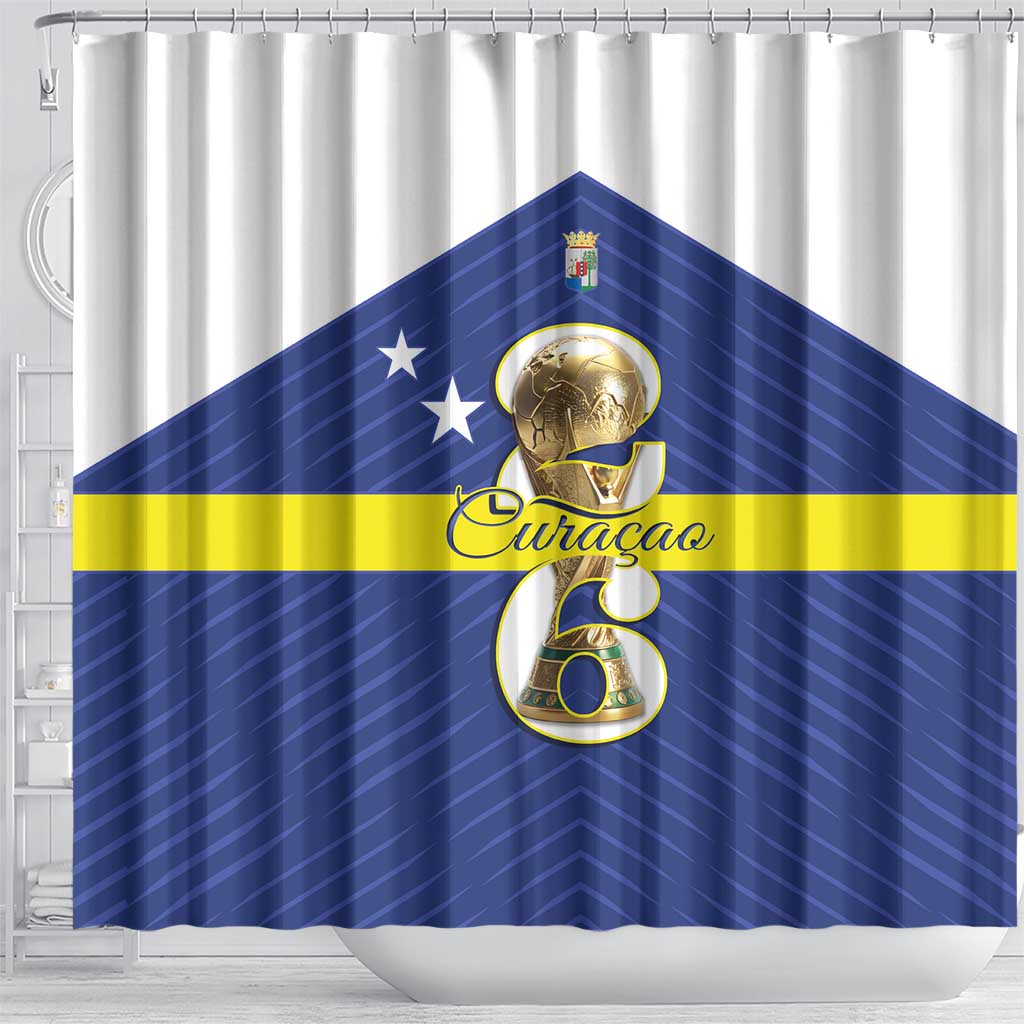 Curacao Football Shower Curtain 2026 The Blue Wave is Rising - Wonder Print Shop