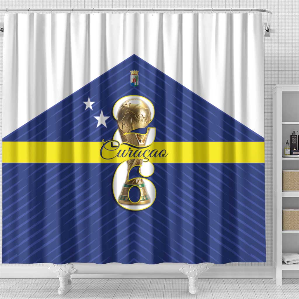 Curacao Football Shower Curtain 2026 The Blue Wave is Rising - Wonder Print Shop