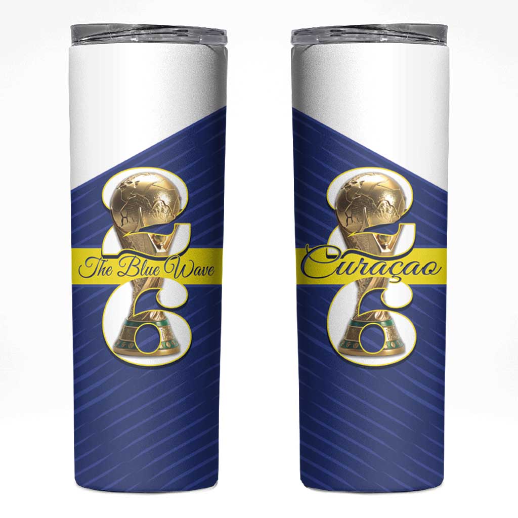 Personalized Curacao Football Skinny Tumbler 2026 The Blue Wave is Rising - Wonder Print Shop