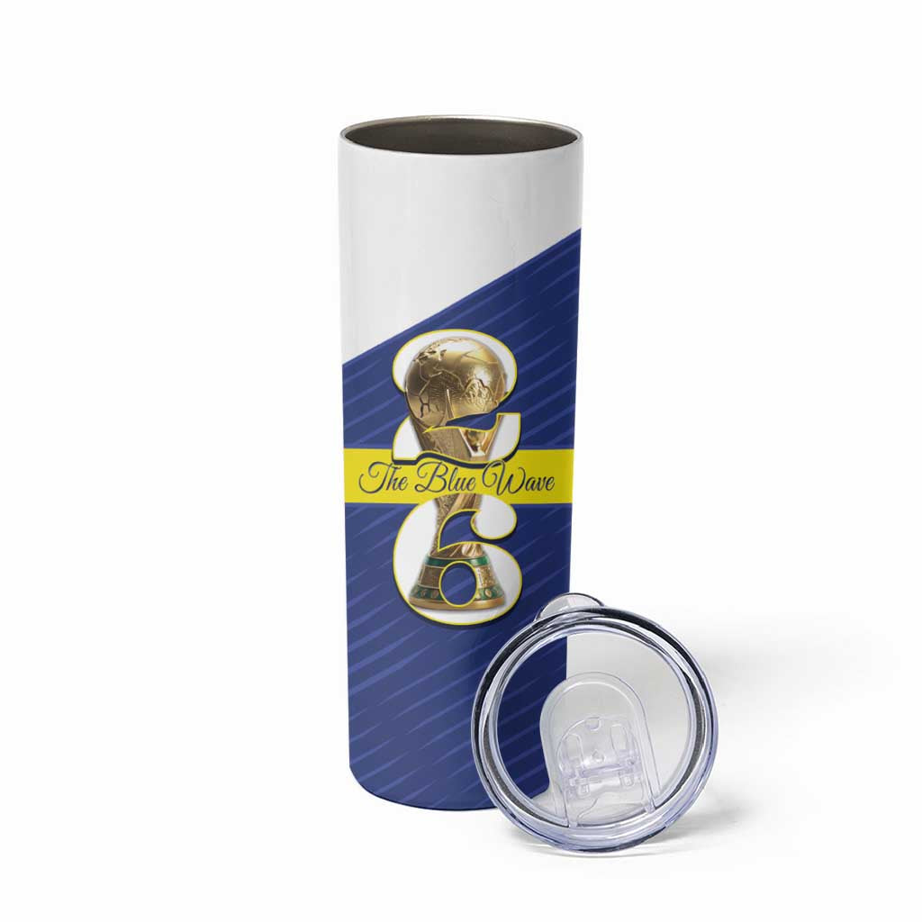 Personalized Curacao Football Skinny Tumbler 2026 The Blue Wave is Rising - Wonder Print Shop