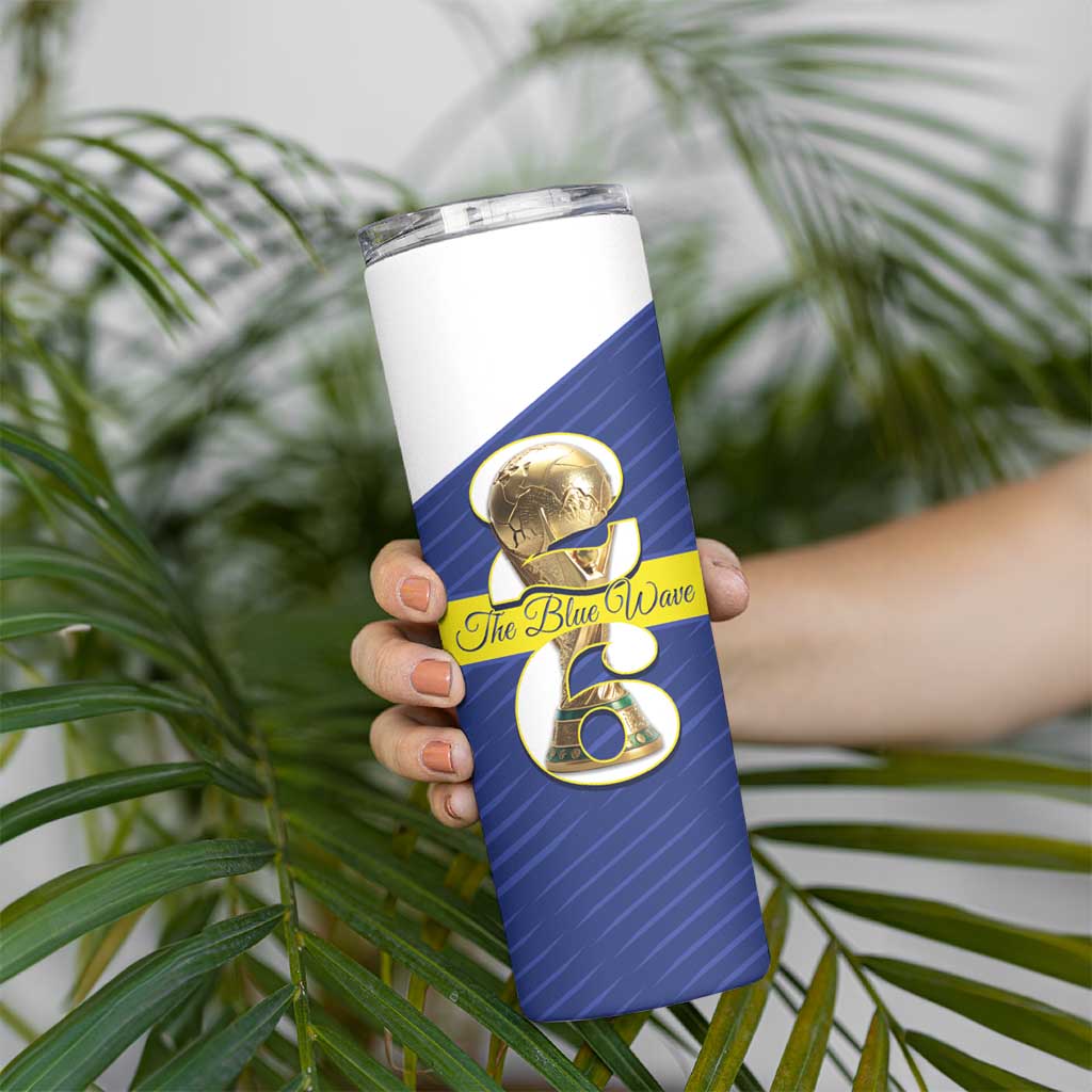 Personalized Curacao Football Skinny Tumbler 2026 The Blue Wave is Rising - Wonder Print Shop