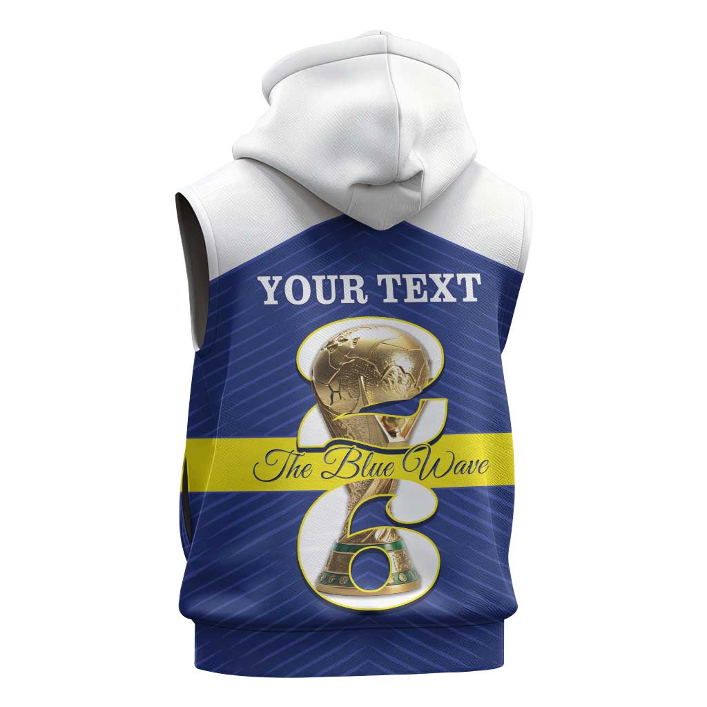 Personalized Curacao Football Sleeveless Hoodie 2026 The Blue Wave is Rising - Wonder Print Shop