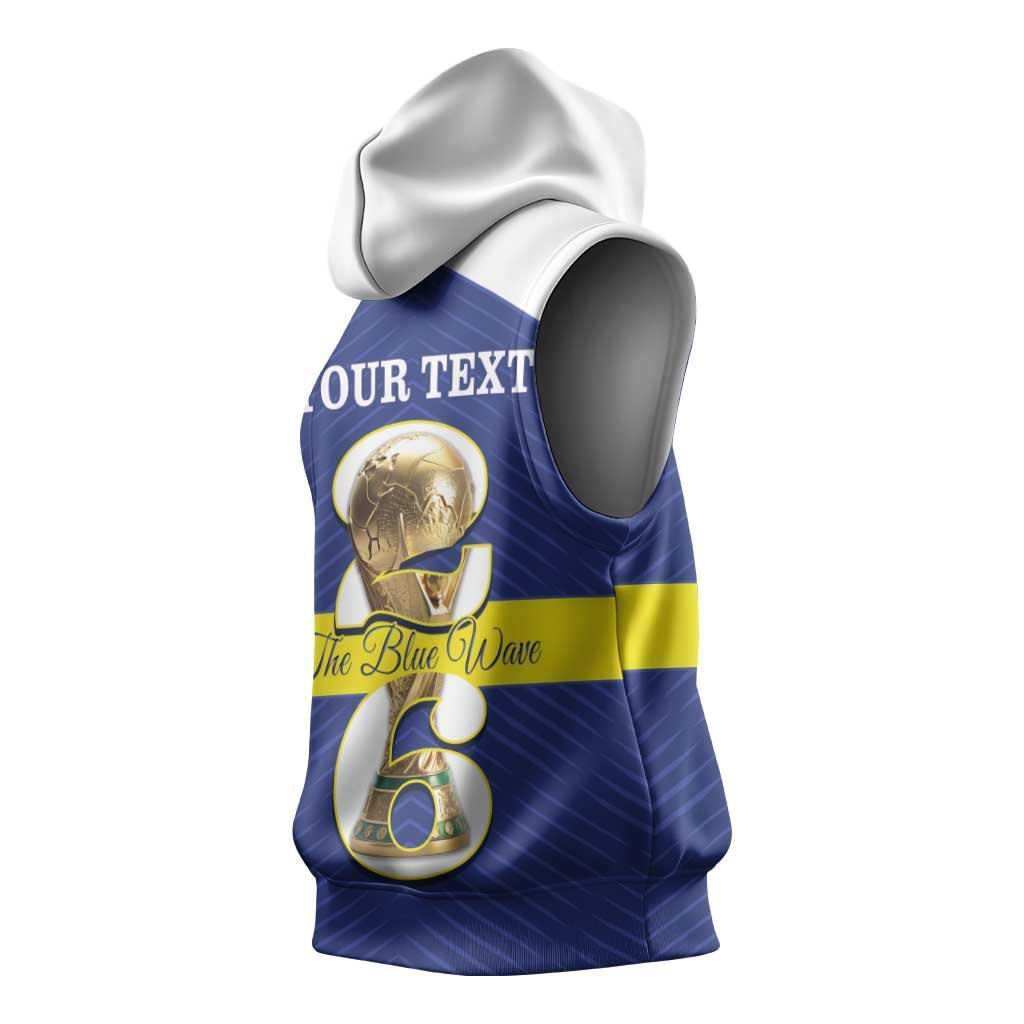 Personalized Curacao Football Sleeveless Hoodie 2026 The Blue Wave is Rising - Wonder Print Shop