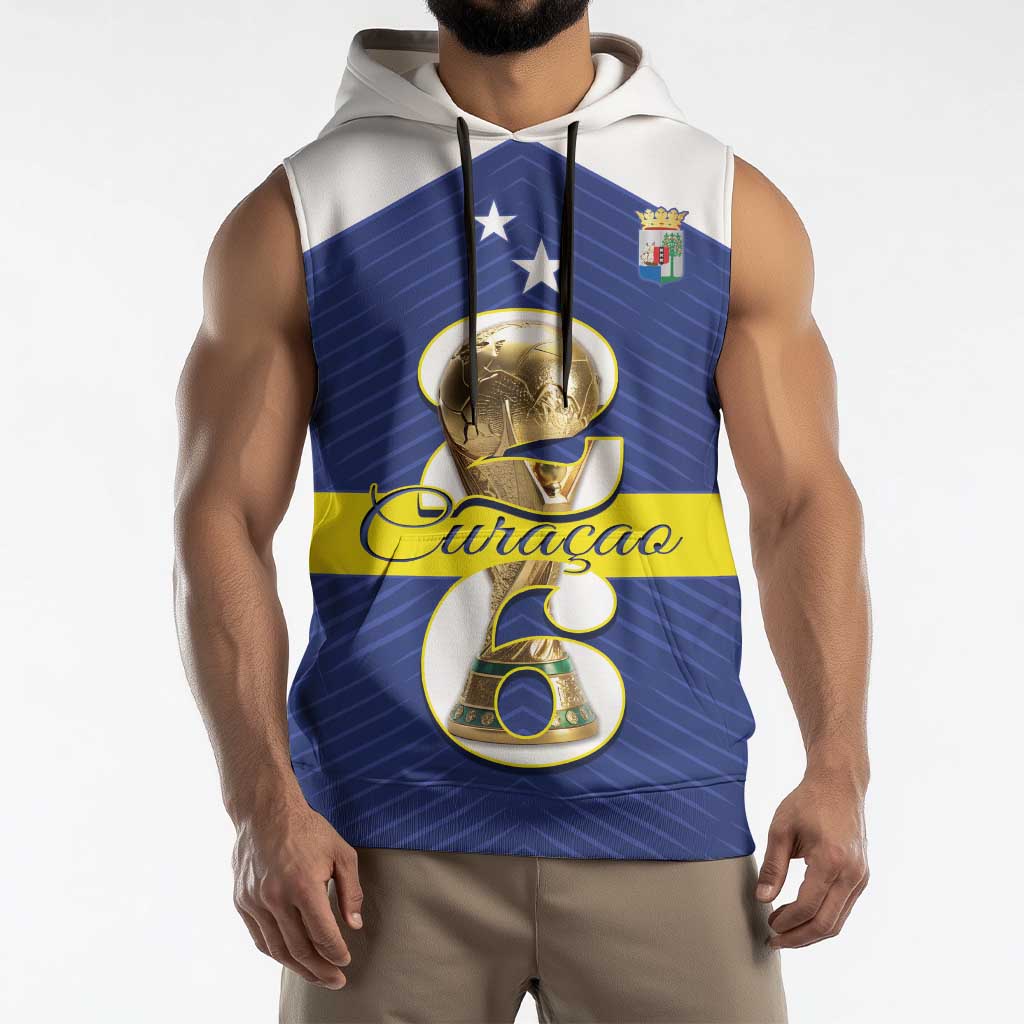Personalized Curacao Football Sleeveless Hoodie 2026 The Blue Wave is Rising - Wonder Print Shop