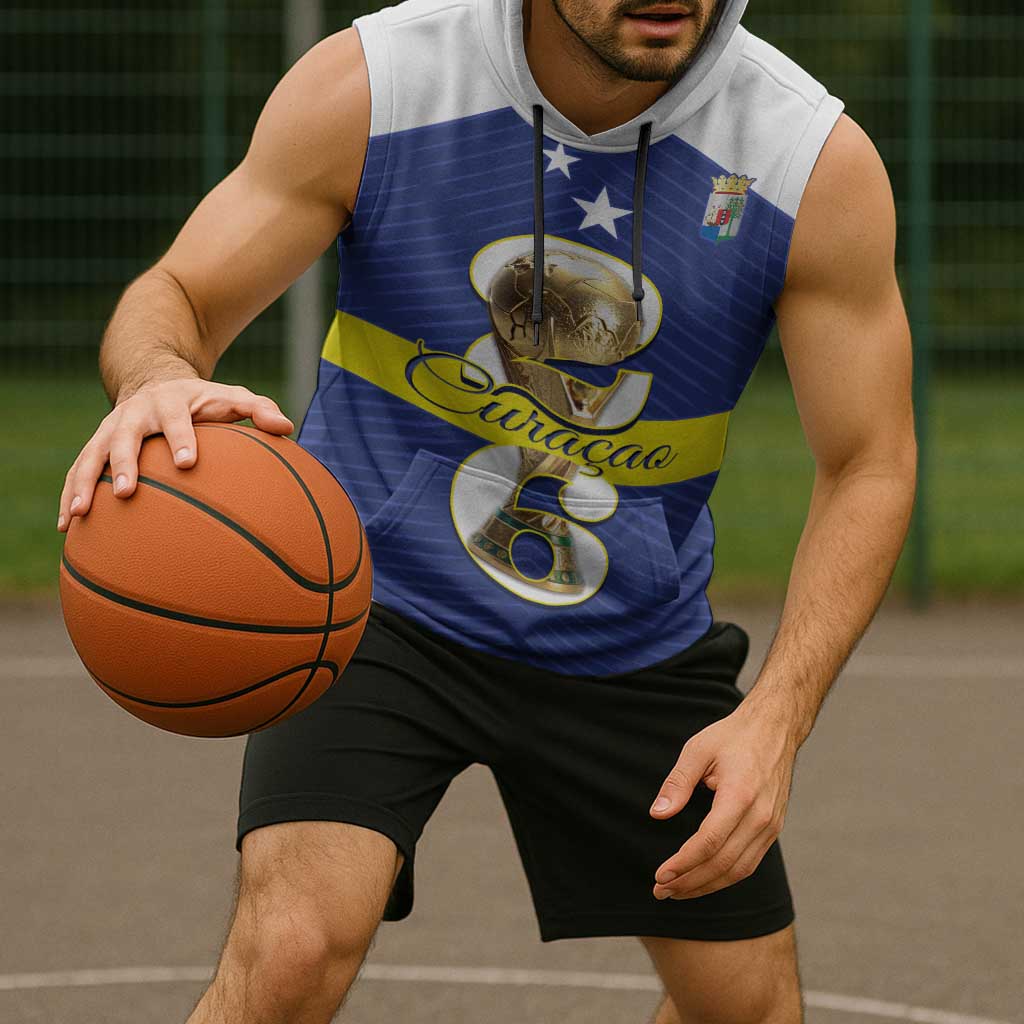 Personalized Curacao Football Sleeveless Hoodie 2026 The Blue Wave is Rising - Wonder Print Shop