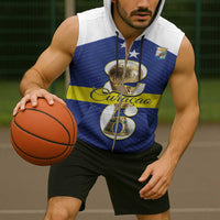 Personalized Curacao Football Sleeveless Zip Hoodie 2026 The Blue Wave is Rising - Wonder Print Shop