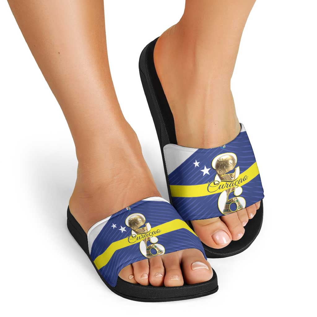 Curacao Football Slide Sandals 2026 The Blue Wave is Rising - Wonder Print Shop