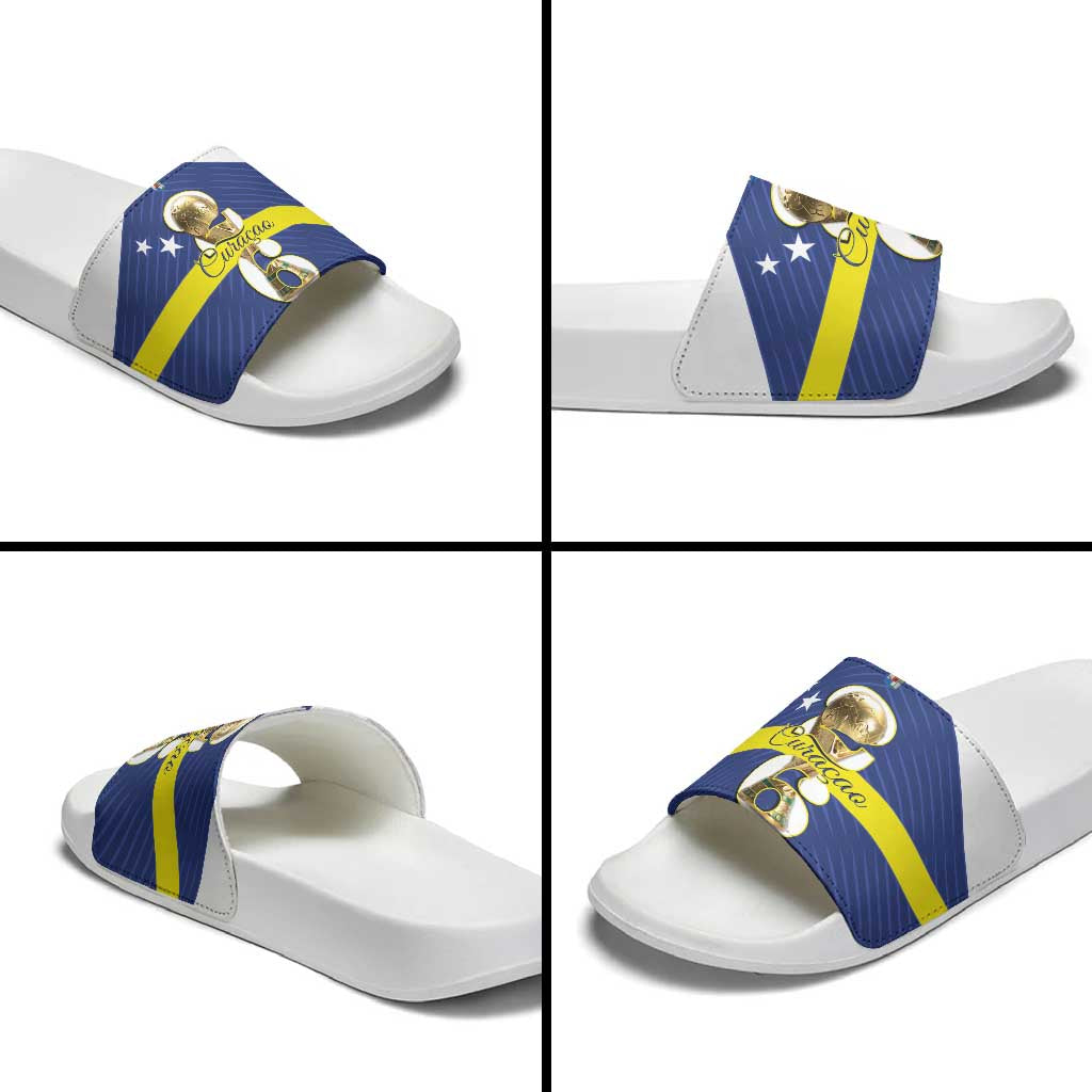 Curacao Football Slide Sandals 2026 The Blue Wave is Rising - Wonder Print Shop