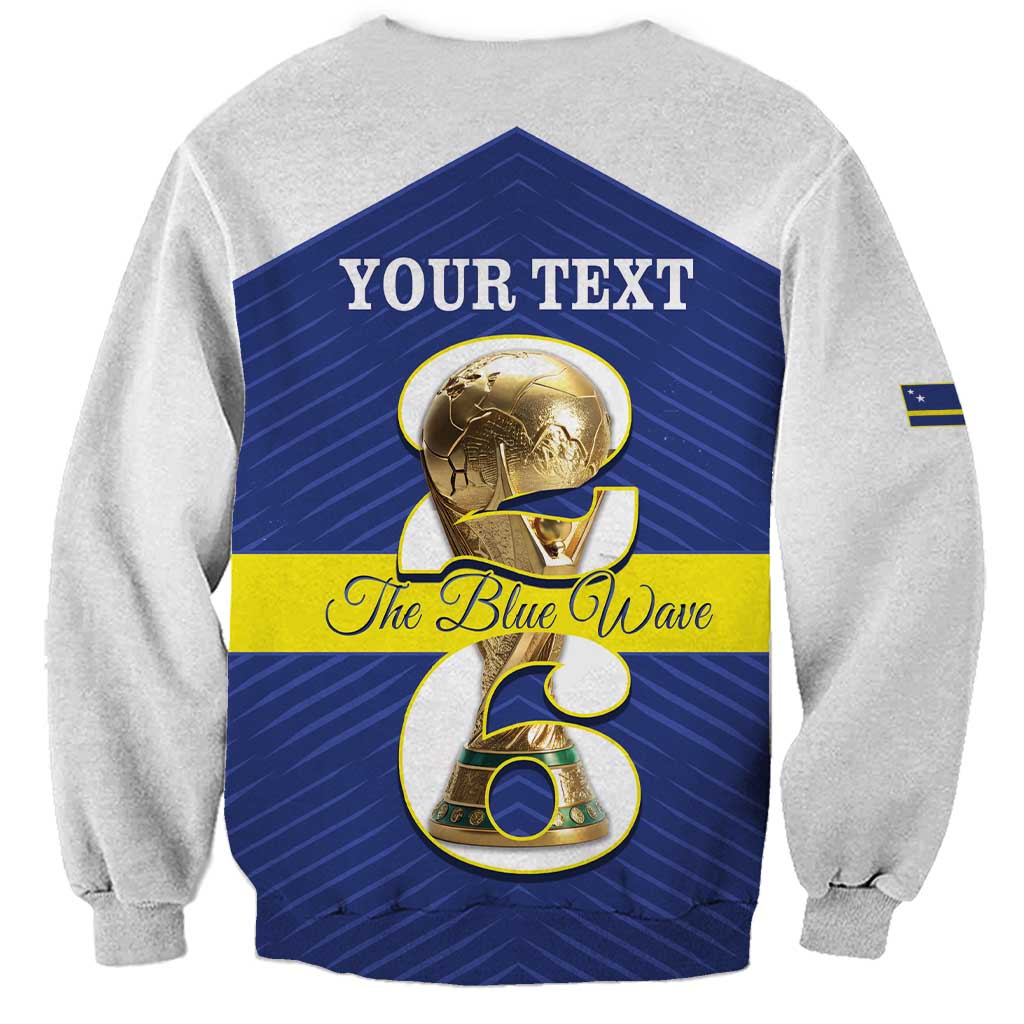 Personalized Curacao Football Sweatshirt 2026 The Blue Wave is Rising - Wonder Print Shop