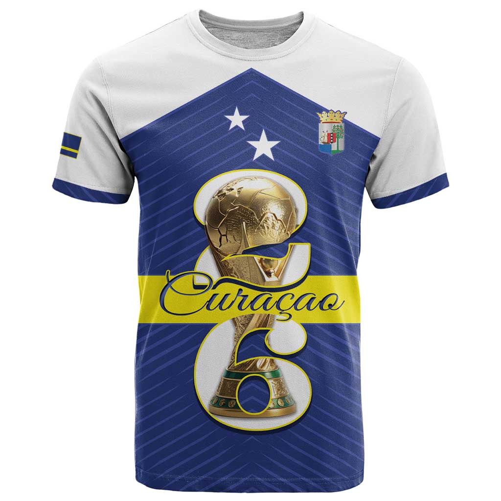Personalized Curacao Football T Shirt 2026 The Blue Wave is Rising - Wonder Print Shop