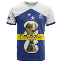 Personalized Curacao Football T Shirt 2026 The Blue Wave is Rising - Wonder Print Shop
