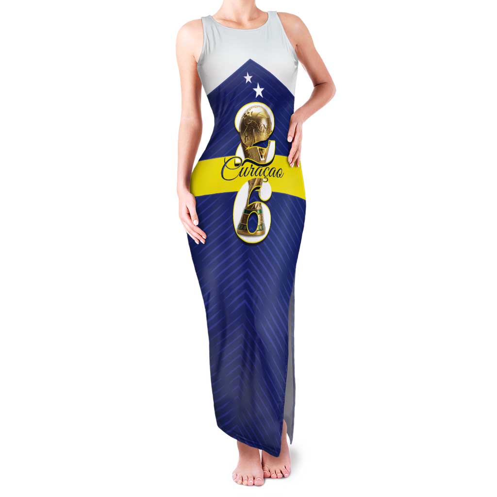 Personalized Curacao Football Tank Maxi Dress 2026 The Blue Wave is Rising - Wonder Print Shop