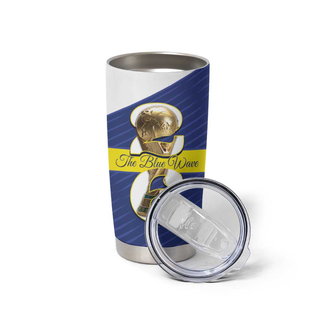Personalized Curacao Football Tumbler Cup 2026 The Blue Wave is Rising - Wonder Print Shop