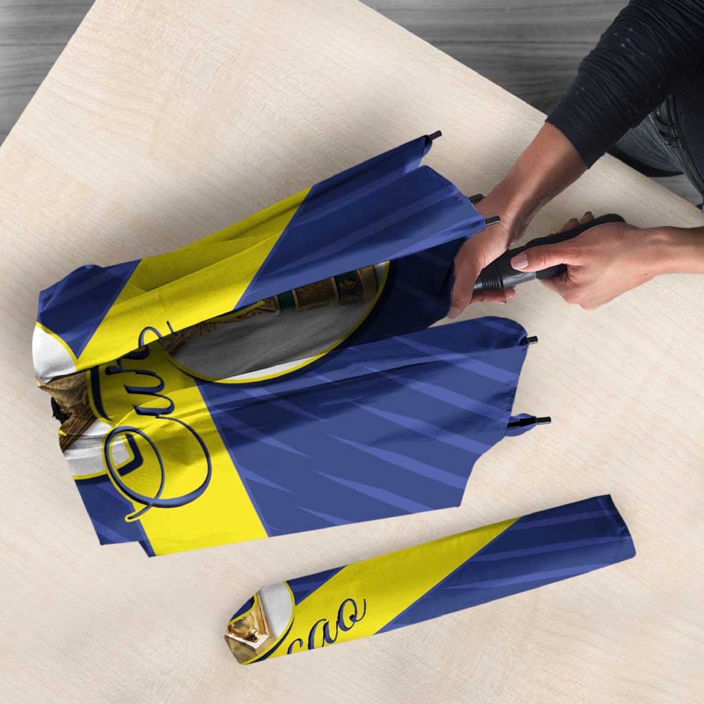 Curacao Football Umbrella 2026 The Blue Wave is Rising - Wonder Print Shop
