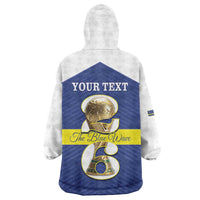 Personalized Curacao Football Wearable Blanket Hoodie 2026 The Blue Wave is Rising - Wonder Print Shop