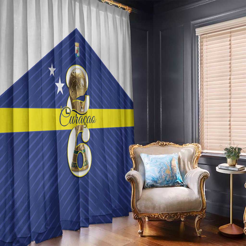 Curacao Football Window Curtain 2026 The Blue Wave is Rising - Wonder Print Shop