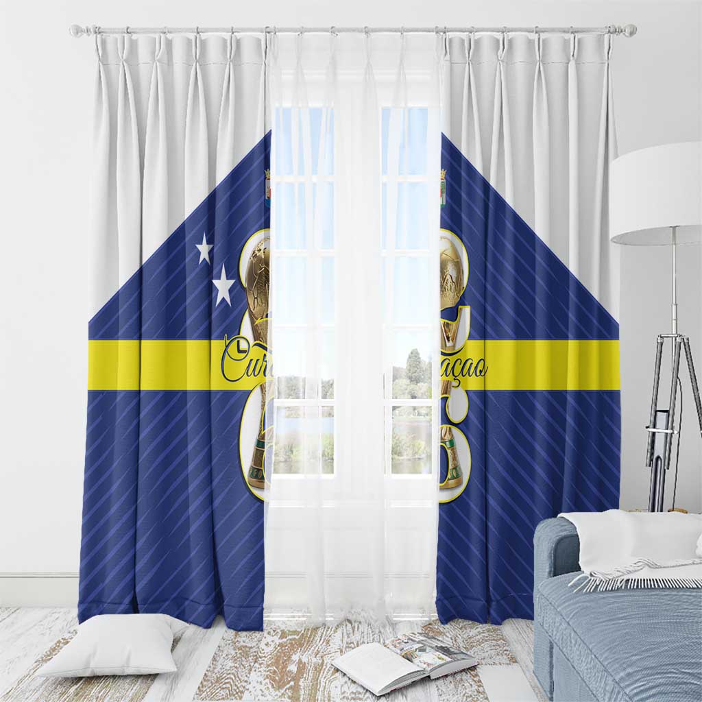 Curacao Football Window Curtain 2026 The Blue Wave is Rising - Wonder Print Shop