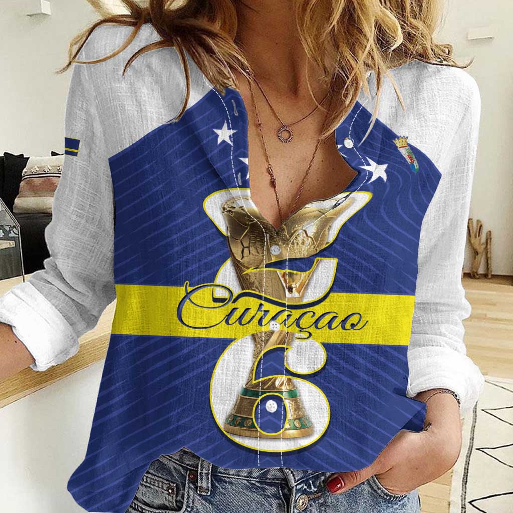 Personalized Curacao Football Women Casual Shirt 2026 The Blue Wave is Rising - Wonder Print Shop