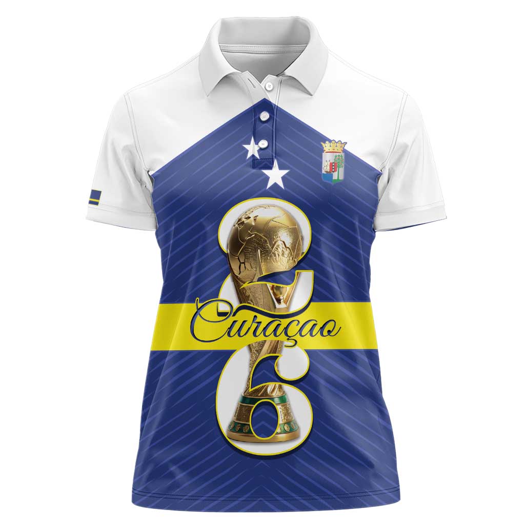 Personalized Curacao Football Women Polo Shirt 2026 The Blue Wave is Rising - Wonder Print Shop