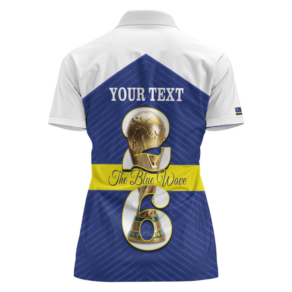 Personalized Curacao Football Women Polo Shirt 2026 The Blue Wave is Rising - Wonder Print Shop